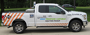 Propane powered Ford F-150 on the road.