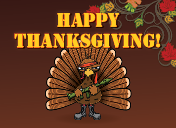 Happy thanksgiving message with a turkey