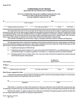 Download the Virginia Sales Tax Form